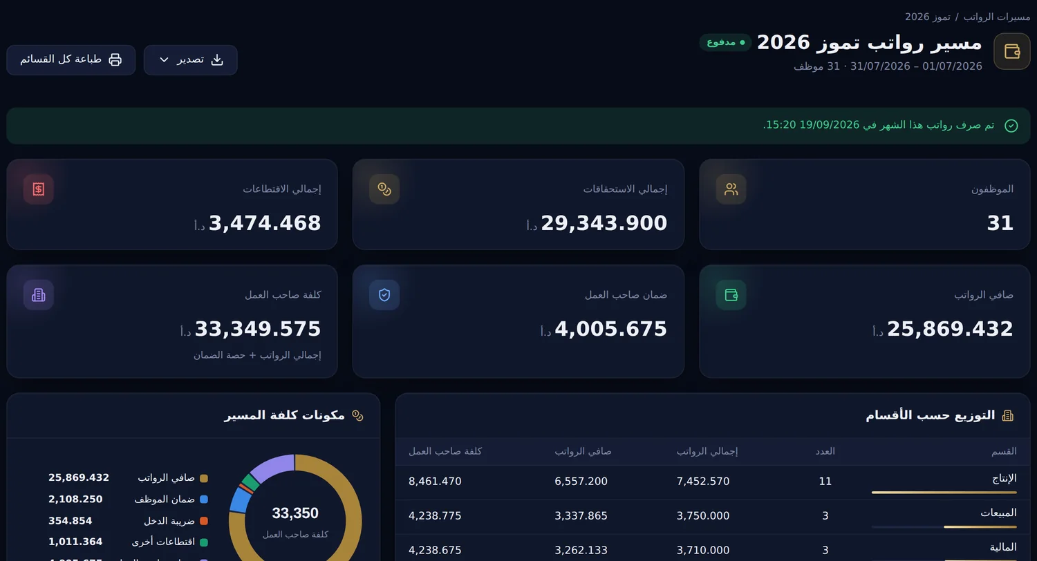 مسير الرواتب الشهري